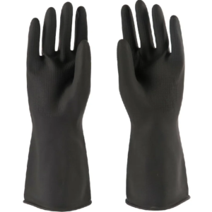 Aqua Black-Rubber Gloves