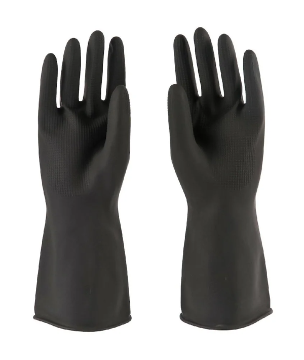 Aqua Black-Rubber Gloves